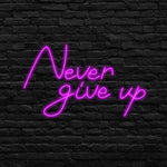 Néon Gaming Never Give Up Rose